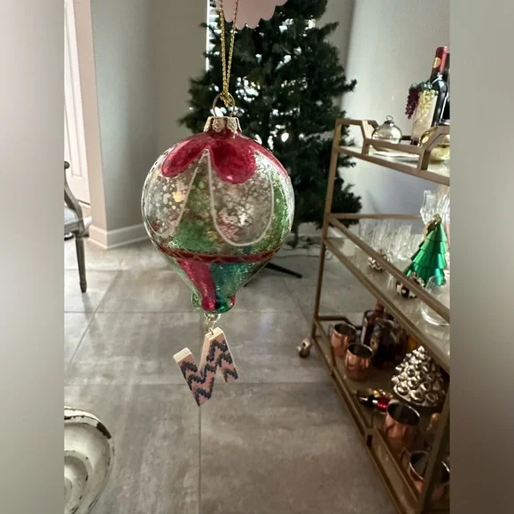 Anthropologie Hotair Balloon Glass Monogram Ornament Letter N - Picture 4 of 4